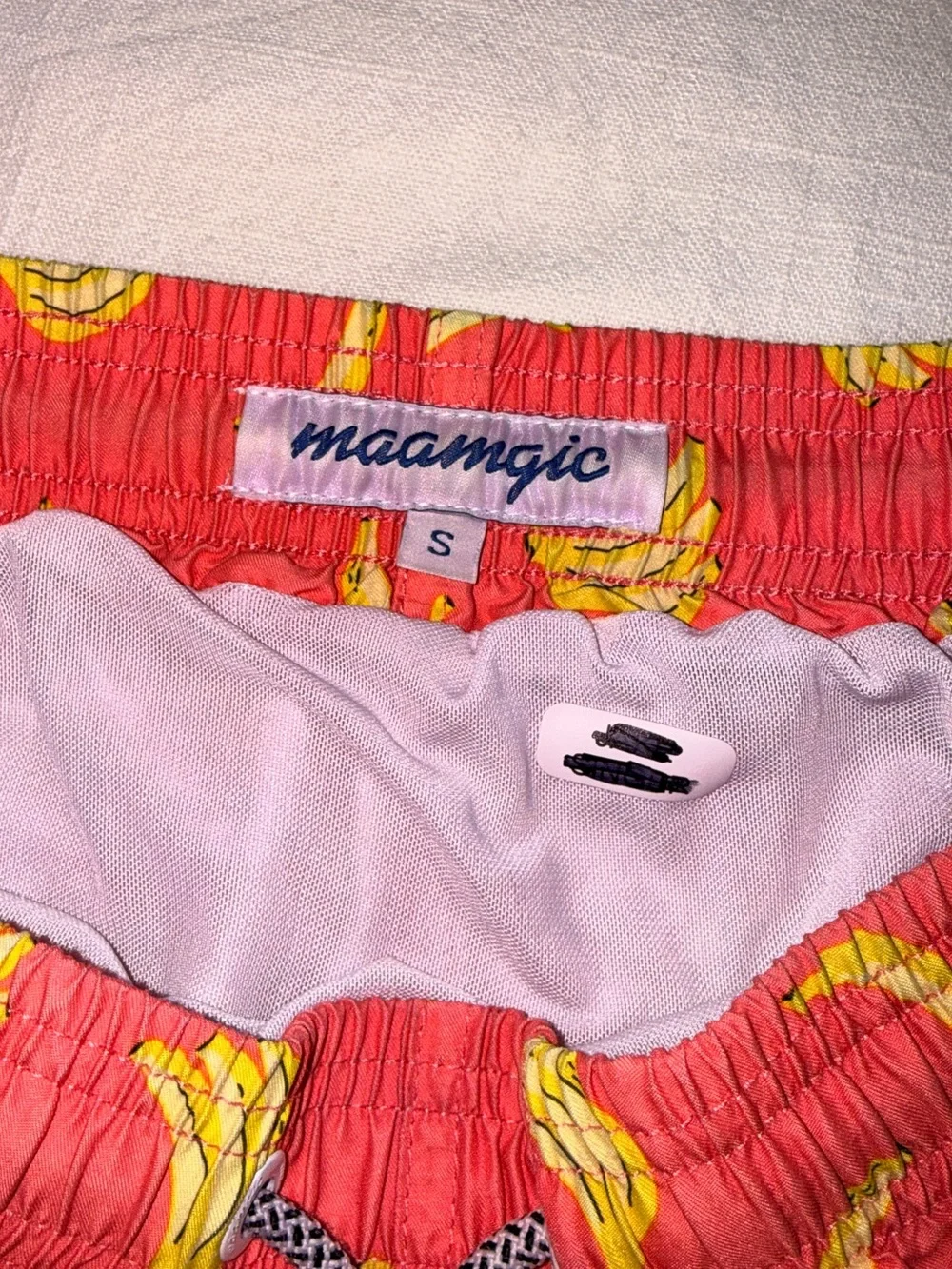 Maamgic Men's Swimtrunks - Orange and Yellow - Banana Graphic